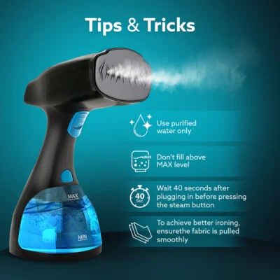 Signify Handheld Garment Steamer-Black & Blue - Image 2