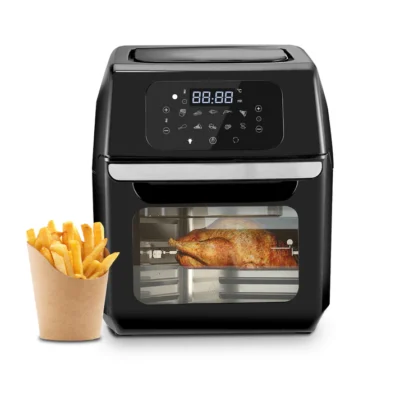 Prima Digital Air Fryer For Home, 12L, Electric Oven, 1800W, 9 Preset Programs, Reheat, 360 Degrees Air Circulation, Convection Oven, Digital Touch Display, Fry, Bake, Roast, Toast, Black