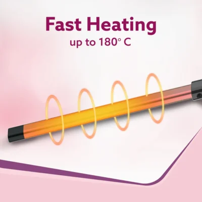Rectangular Chopstick Curler HC9017, With 7 MM Barrel, Rod, Tong, Chopstick Rectangular Hair Curler, Ceramic Coated Plates, Cool Touch Tip, Fast Heating, For Men Women, Maggie Curl, Styling (HC9017, Rose Gold & Black) - Image 4