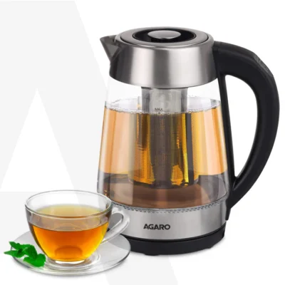 Supreme Electric Glass Kettle - 1.7L - Siver | borosilicate glass body