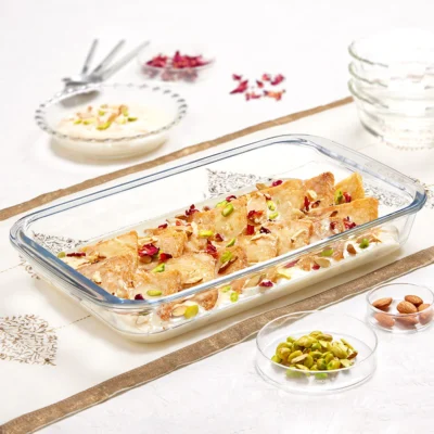 Borosil Deep Rectangular Dish (Oven, Micro, Fridge Safe)