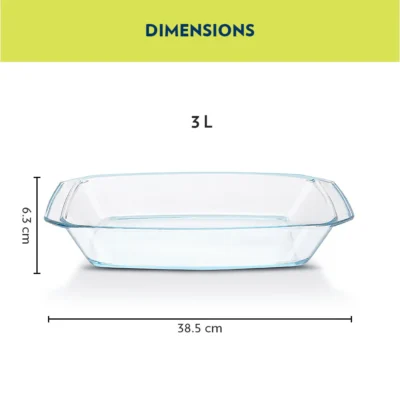 Borosil Deep Rectangular Dish (Oven, Micro, Fridge Safe) - Image 3