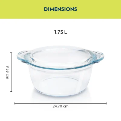 Borosil Deep Round Casserole(Oven, Micro, Fridge Safe) - Image 6