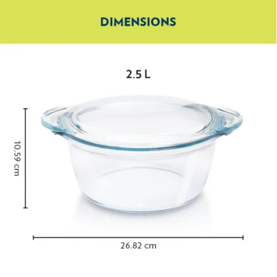 Borosil Deep Round Casserole(Oven, Micro, Fridge Safe) - Image 5