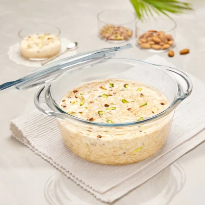 Borosil Deep Round Casserole(Oven, Micro, Fridge Safe)