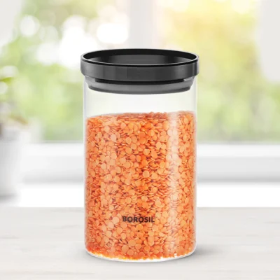 Borosil Stack n Store Jar (Black PP Lid) - Image 4