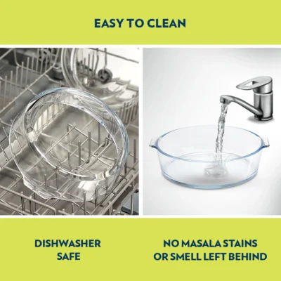 Borosil Round Cake Dish w Handle (Oven, Micro, Fridge Safe) - Image 7