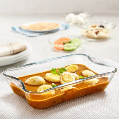 Borosil EasyGrip Rectangular Dish (Oven, Micro, Fridge Safe)