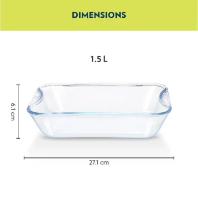Borosil EasyGrip Rectangular Dish (Oven, Micro, Fridge Safe) - Image 5