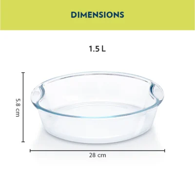 Borosil EasyGrip Round Cake Dish (Oven, Micro, Fridge Safe) - Image 6