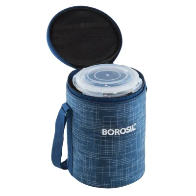 Borosil Indigo Glass Lunch Box, 3 Round (Microwave Safe Containers) - Image 4