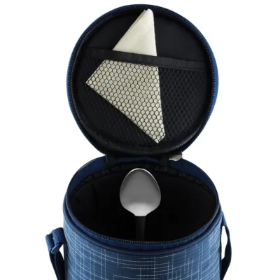 Borosil Indigo Glass Lunch Box, 3 Round (Microwave Safe Containers) - Image 2