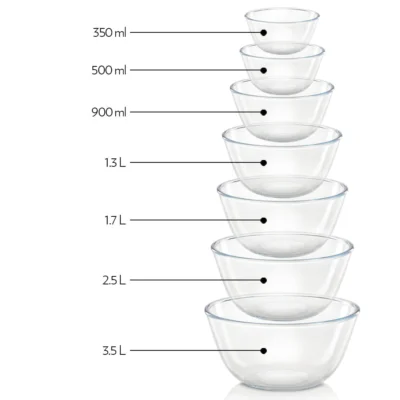 Borosil Basic Mixing Bowl w Lid Set of 3 - Image 4