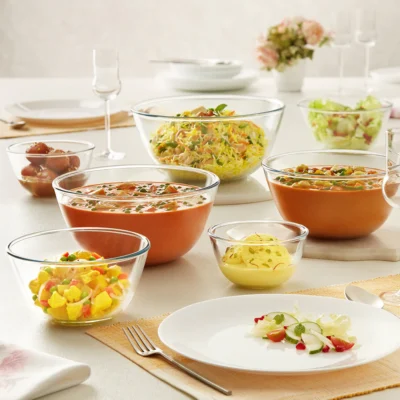 Borosil Basic Mixing Bowl w Lid Set of 3 - Image 2