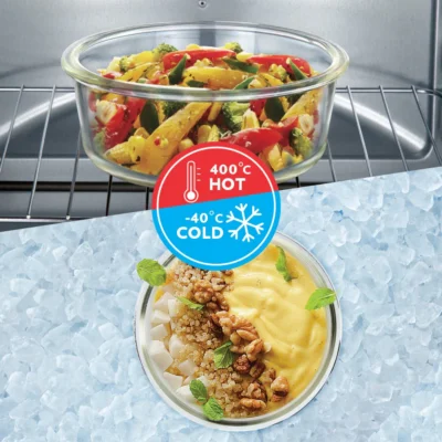 Borosil Klip n Store Square + Round Set of 2 Glass Container ( Freezer, Oven, Micro safe) - Image 4