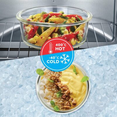 Borosil Klip n Store Round Set of 3 Glass Container (Freezer, Oven, Micro safe) - Image 5
