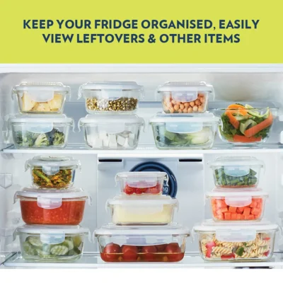 Borosil Klip n Store Square Set of 2 Glass Container (Freezer, Oven, Micro safe) - Image 2