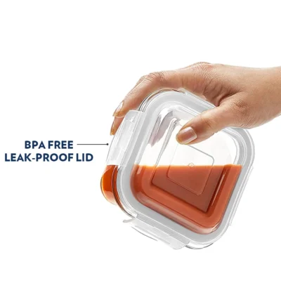 Borosil Klip n Store Square Set of 2 Glass Container (Freezer, Oven, Micro safe) - Image 3