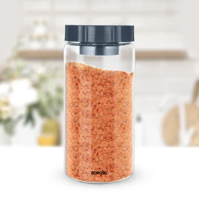 Borosil EasyScoop Endura Airtight Glass Jar(Screw Top Lid, Oven Safe, Fridge Safe) - Image 8