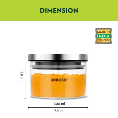 Borosil Classic Storage Jar Set of 2, 300 ml (Oven, Micro, Fridge Safe) - Image 8