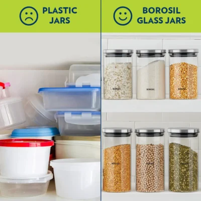 Borosil Classic Storage Jar Set of 2, 300 ml (Oven, Micro, Fridge Safe) - Image 6