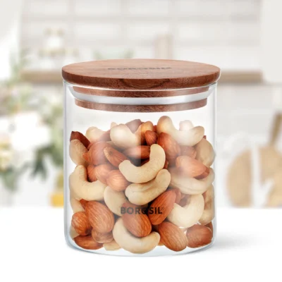 Borosil Classic Jar with Wooden Lid (Oven, Micro, Fridge Safe) - Image 6