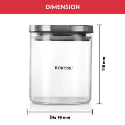 Borosil 2 Classic Jars w Wooden Tray (Oven, Micro, Fridge Safe) - Image 6