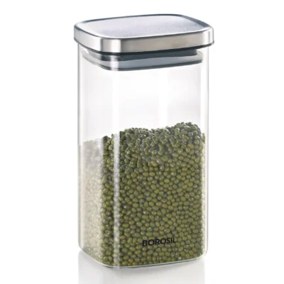 Borosil Classic Square Jar Oven, Micro, Fridge Safe - Image 3