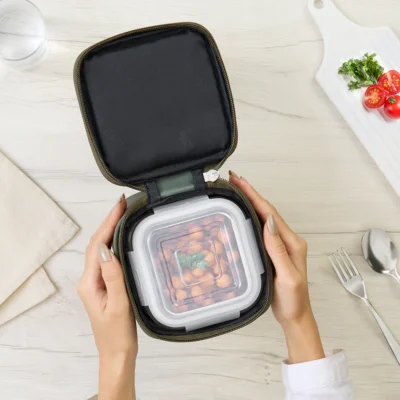Borosil Eateasy Glass Lunchbox, Square x 3 (Microwave Safe Containers) - Image 2