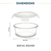 Borosil Eateasy Glass Lunchbox, Round x 3 (Microwave Safe Containers) - Image 3