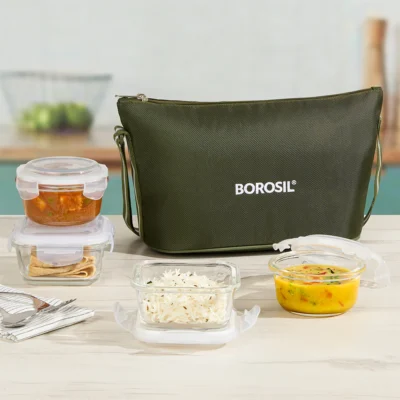 Borosil Eateasy Daisy Glass Lunchbox - Image 2