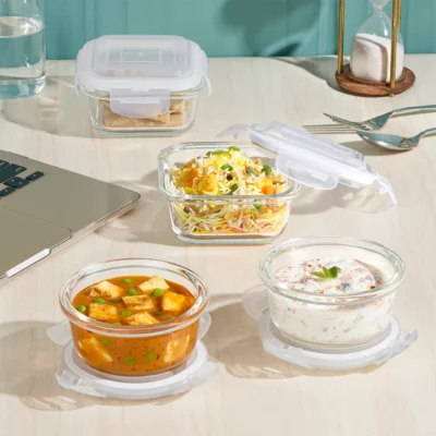 Borosil Eateasy Daisy Glass Lunchbox - Image 4