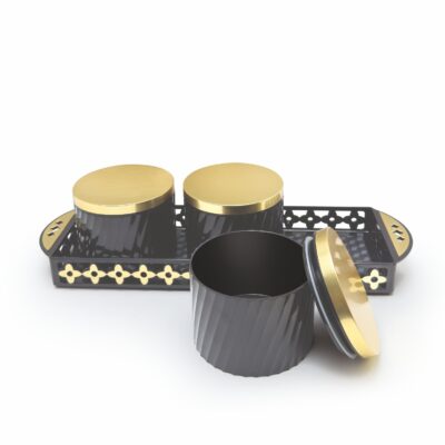 CARBON 3 JAR SET WITH TRAY