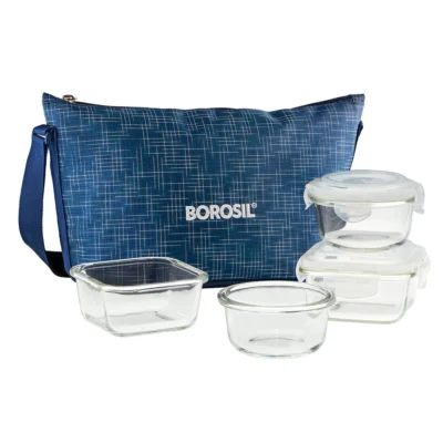 Borosil Indigo Daisy Lunchbox (Microwave Safe Containers) - Image 4
