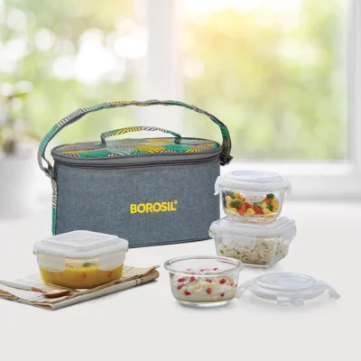 Foodluck Olive Universal Glass Lunch Box (Microwave Safe Containers) - Image 4