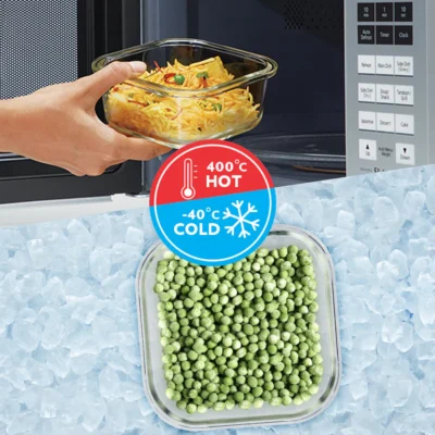 Foodluck Olive Universal Glass Lunch Box (Microwave Safe Containers) - Image 3