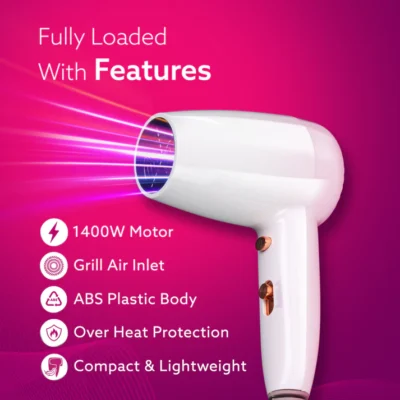 HD1417 Wall Mounted Hair Dryer 1400W, Electric Wall Mount Hair Dryer, Hotel, Bathroom, Household, Wall Hanging Dryer, White - Image 5