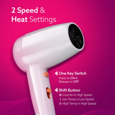 HD1417 Wall Mounted Hair Dryer 1400W, Electric Wall Mount Hair Dryer, Hotel, Bathroom, Household, Wall Hanging Dryer, White - Image 3