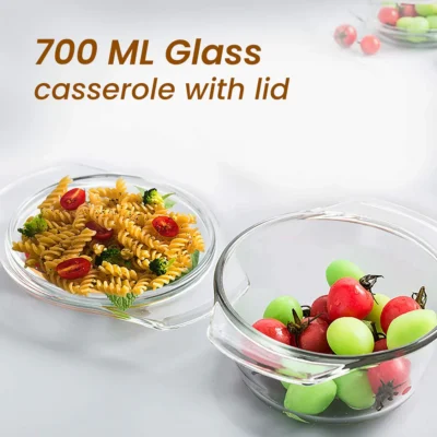 Elite Glass Casserole With Lid - 700ml - Image 5