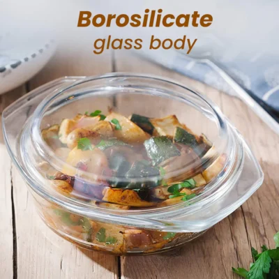Elite Glass Casserole With Lid - 700ml - Image 4