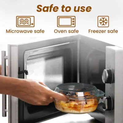 Elite Glass Casserole With Lid - 700ml - Image 3